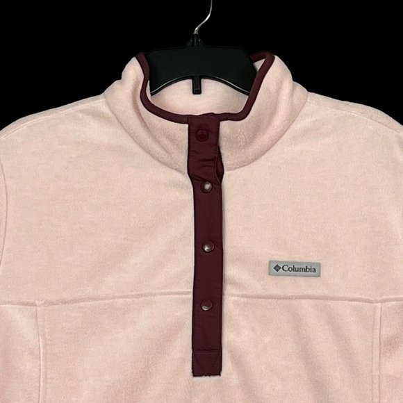 Columbia Womens Fleece Pullover Sweater Size XL-3XL Light Pink Half Snap Style - Picture 12 of 13